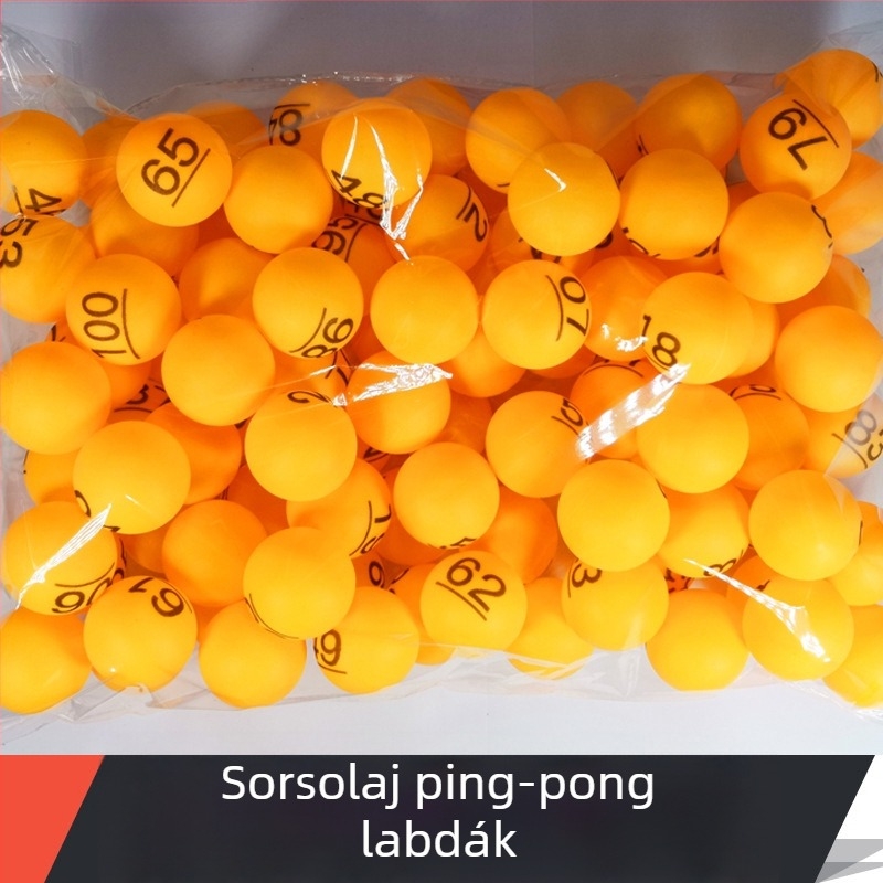Asztalitenisz labda számokkal és feliratokkal — PP anyag; Kategória: Asztalitenisz; Alkalmazási területek: Egyéb