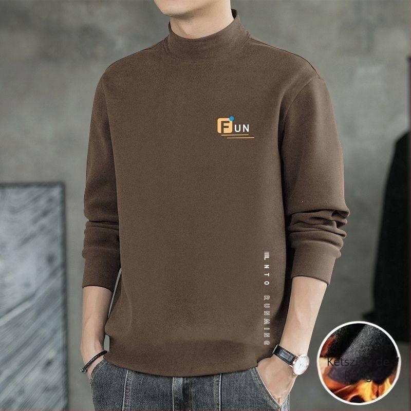 Férfi termikus alapréteg felső – álló gallér, fleece, hosszú Ujjú, szűk szabás, poliészter-keverék