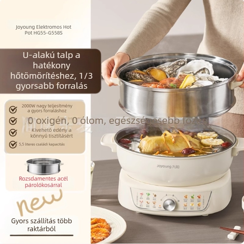 Joyoung Kompakt Multifunkcionális Elektromos edény tapadásmentes belsővel, diákkollégiumhoz, 5 L, modell G558S