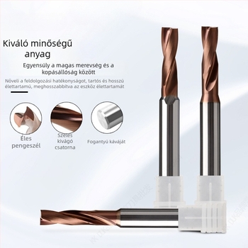 Wolfram acélból készült, keményfém bevonattal ellátott lapos aljú fúró, 180° geometriával