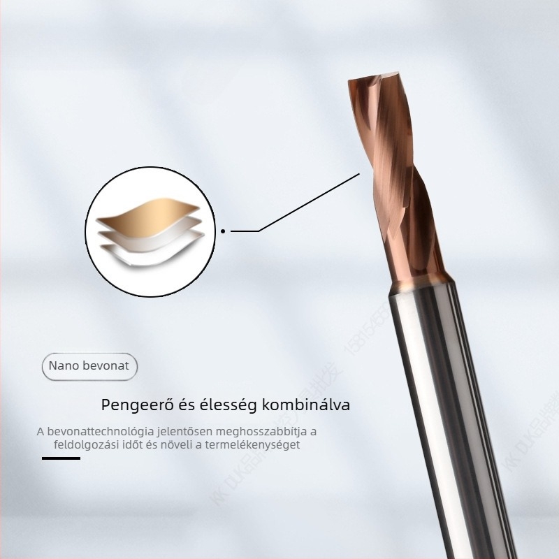 Wolfram acélból készült, keményfém bevonattal ellátott lapos aljú fúró, 180° geometriával