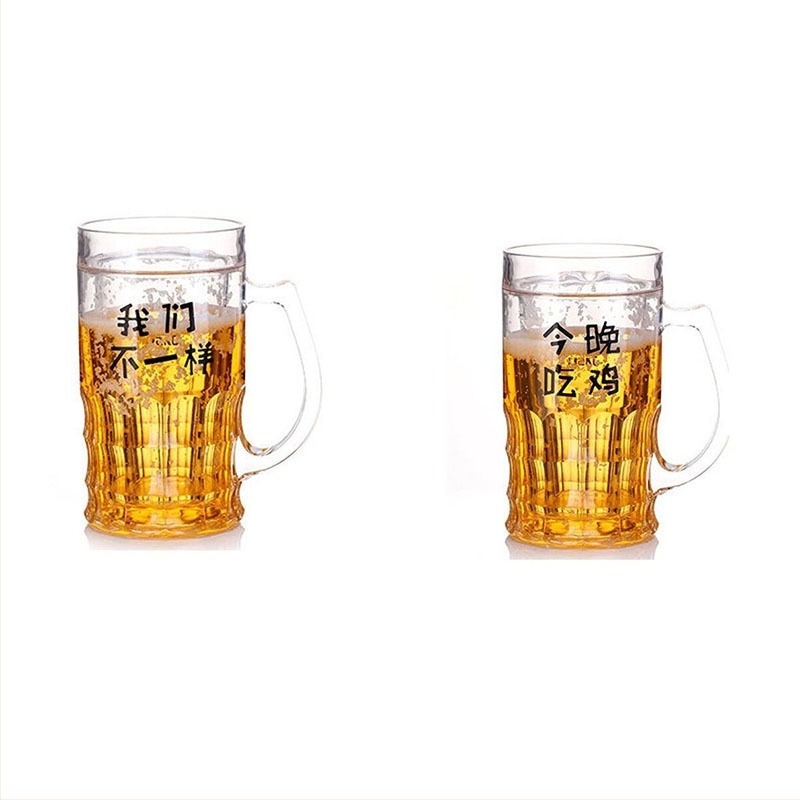 Duplafalú söröskorsó, szódavíz-lime üveg, gleccser mintázat, fogantyúval