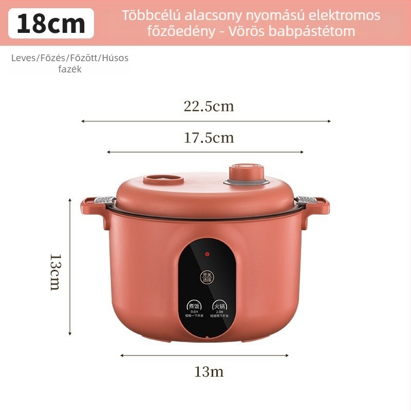 Great Love elektromos sokfunkciós főzőedény, 2–3 l, 800 W alatt, belső tál tapadásmentes bevonattal, gőzölés, pirítás, párolás, rotyogtatás, forró fazék, mikroprocesszoros vezérlés