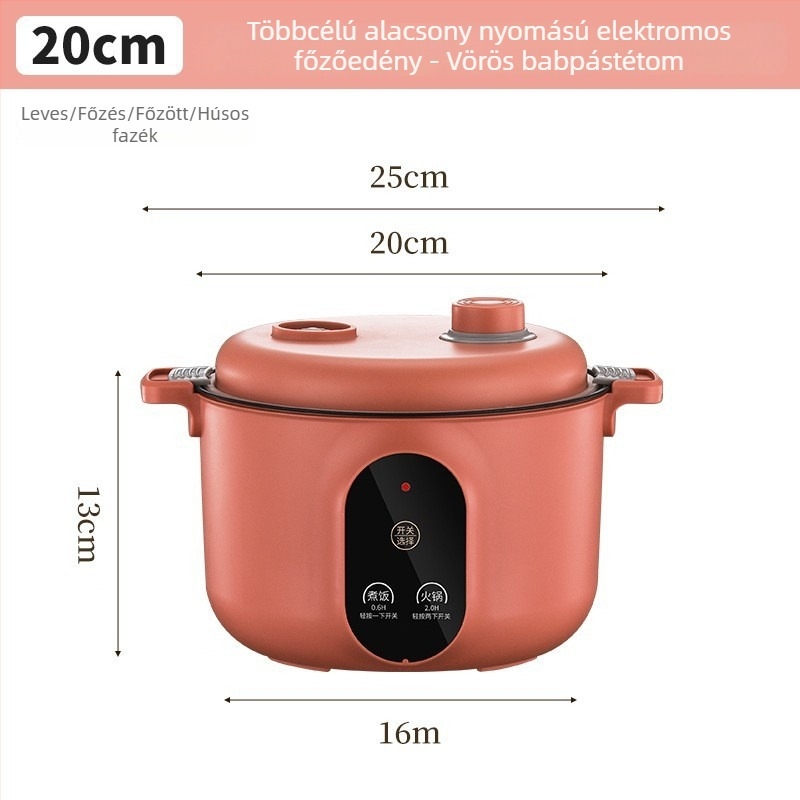 Great Love elektromos sokfunkciós főzőedény, 2–3 l, 800 W alatt, belső tál tapadásmentes bevonattal, gőzölés, pirítás, párolás, rotyogtatás, forró fazék, mikroprocesszoros vezérlés