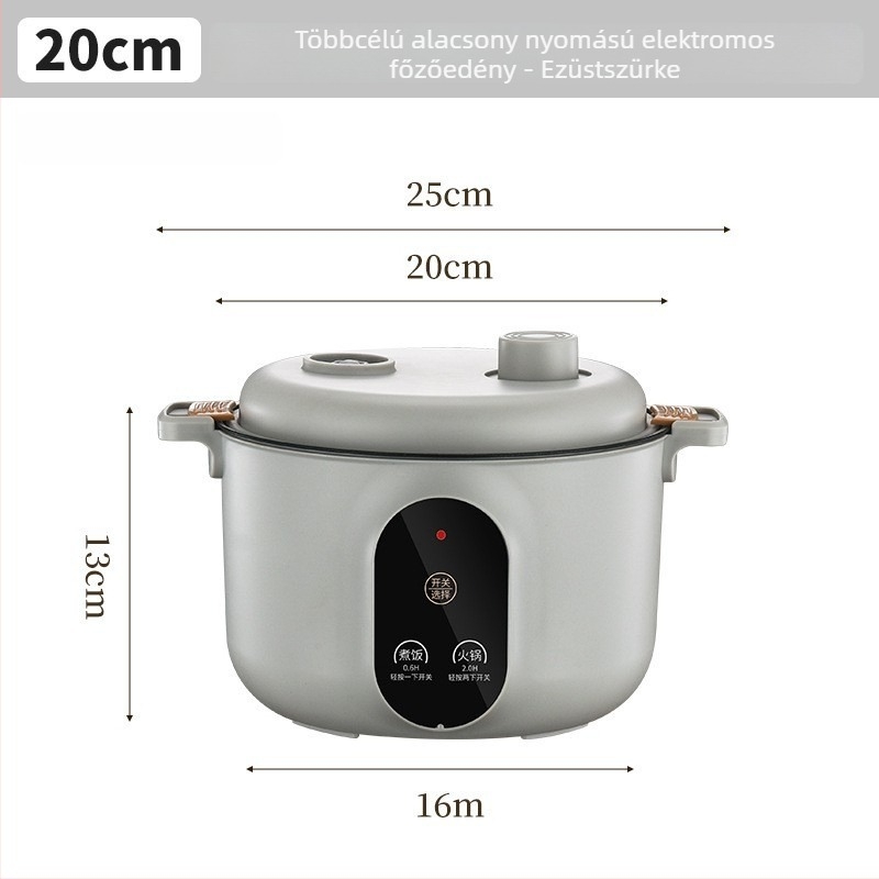 Great Love elektromos sokfunkciós főzőedény, 2–3 l, 800 W alatt, belső tál tapadásmentes bevonattal, gőzölés, pirítás, párolás, rotyogtatás, forró fazék, mikroprocesszoros vezérlés