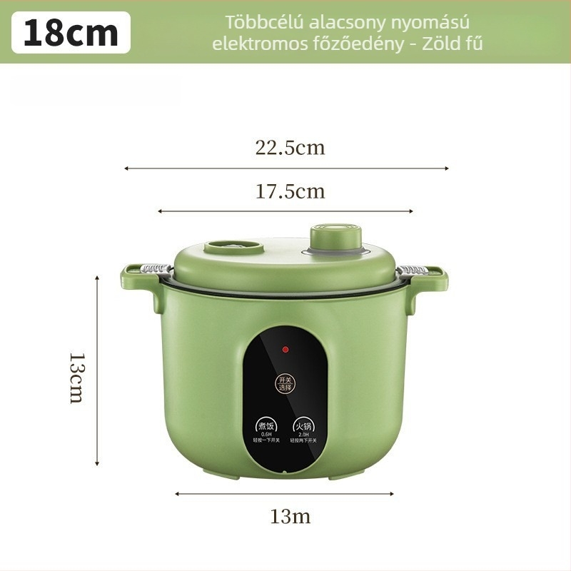 Great Love elektromos sokfunkciós főzőedény, 2–3 l, 800 W alatt, belső tál tapadásmentes bevonattal, gőzölés, pirítás, párolás, rotyogtatás, forró fazék, mikroprocesszoros vezérlés