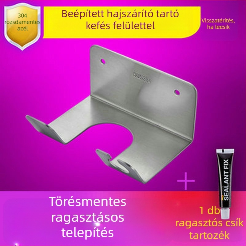 SUS304 rozsdamentes acél hajszárító állvány, elektroplatinált felület, modell 8662, teherbírás 20 kg, 1 réteg