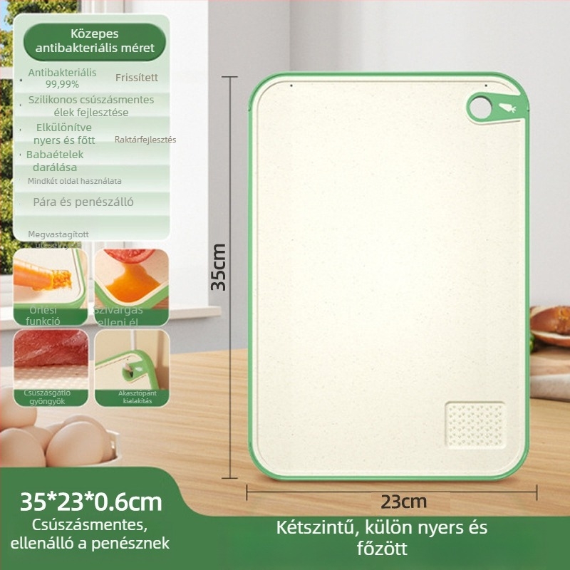 Vágódeszka búzaszalma anyagból, penészálló, csúszásmentes, skandináv stílusú