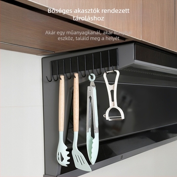 Mágneses hűtőszekrény tároló – Többfunkciós, Fúrás nélküli, Acélból, Falra akasztható