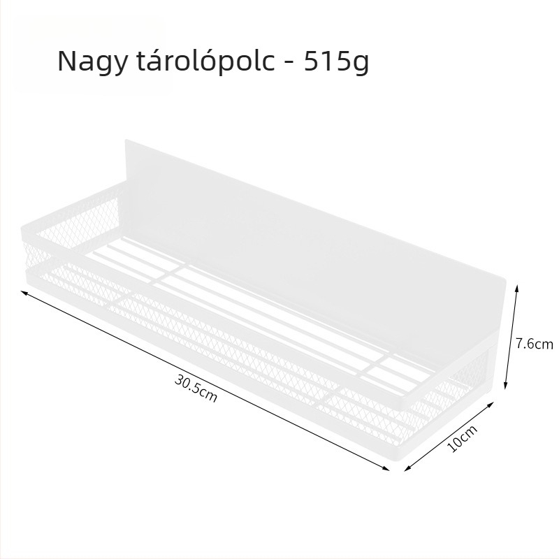 Mágneses hűtőszekrény tároló – Többfunkciós, Fúrás nélküli, Acélból, Falra akasztható