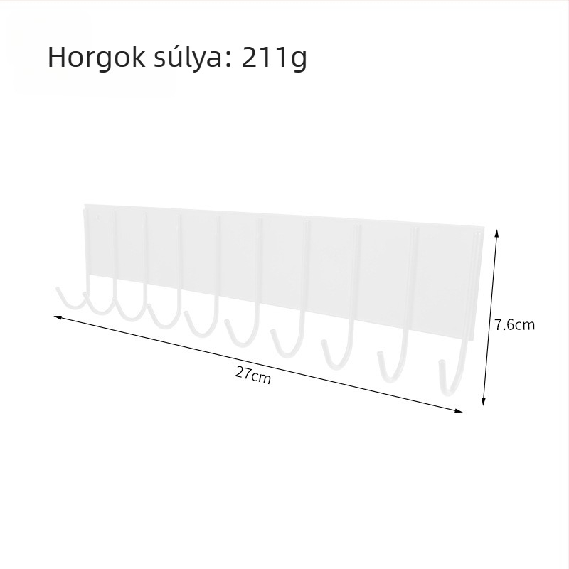 Mágneses hűtőszekrény tároló – Többfunkciós, Fúrás nélküli, Acélból, Falra akasztható