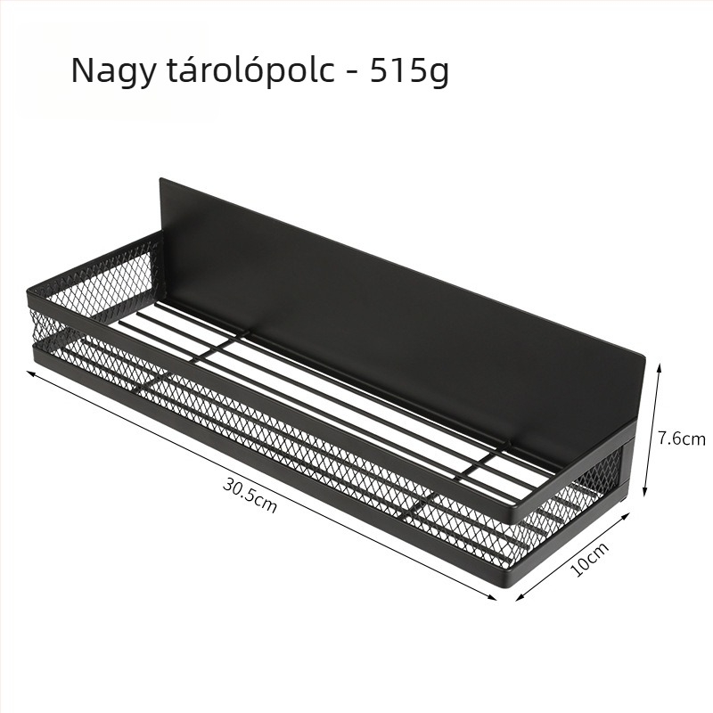 Mágneses hűtőszekrény tároló – Többfunkciós, Fúrás nélküli, Acélból, Falra akasztható