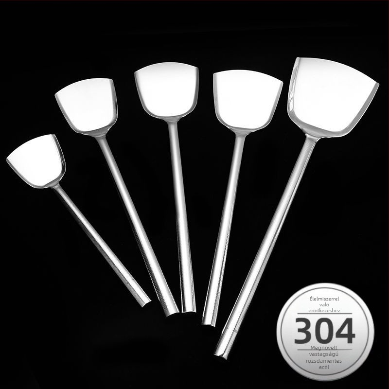 304 rozsdamentes acél főzőkanál és spatula hosszú nyéllel — többfunkciós konyhai eszközök főzéshez, sütéshez és tálaláshoz
