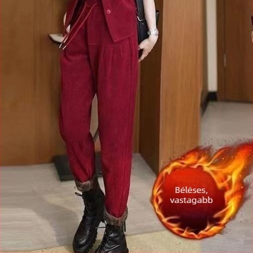 Női kétrészes casual kosztüm PVC anyaggal, hosszú hercegnős ujjak, 3/4 hosszú nadrág, tavasz 2025