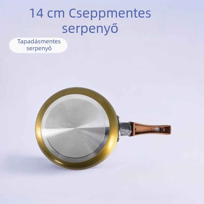 Alumínium serpenyő, tapadásmentes bevonat, vastagított aljzat, gyors hővezetés, gáztűzhelyhez kompatibilis