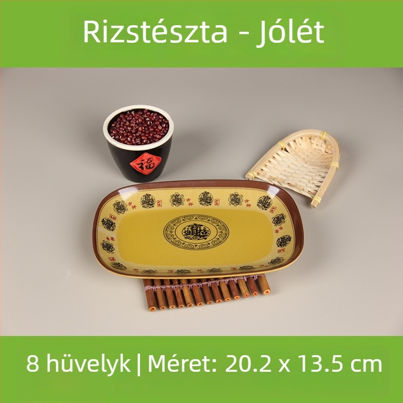 Melaminból készült négyszögletes szolgáló tál, glazúrozott felülettel, több mintázattal, ideális szállodák és vendéglátóhelyek számára