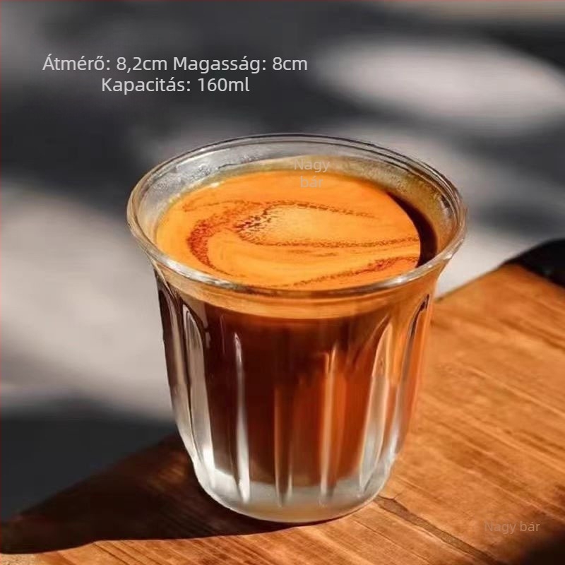 Üvegkávés pohár, fagyasztható, könnyed luxus-retro stílus, papírdobozos csomagolás