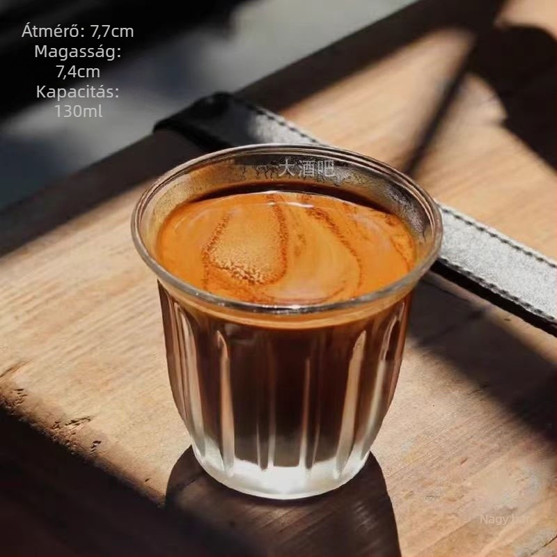 Üvegkávés pohár, fagyasztható, könnyed luxus-retro stílus, papírdobozos csomagolás