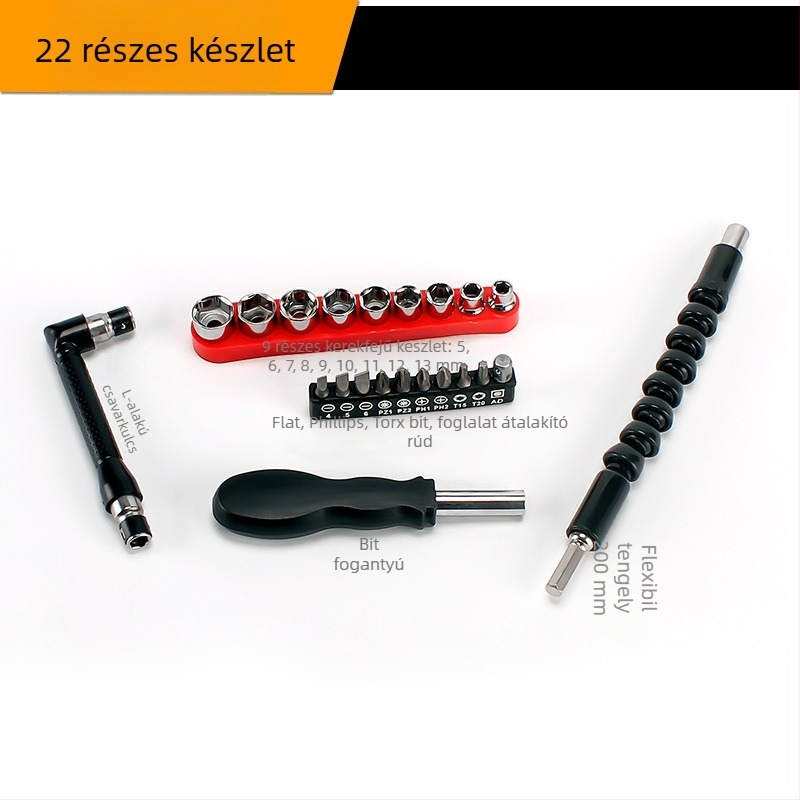 Mekla Univerzális rugalmas tengely fúrókészlet, 10 darab, S2 szerszámacél