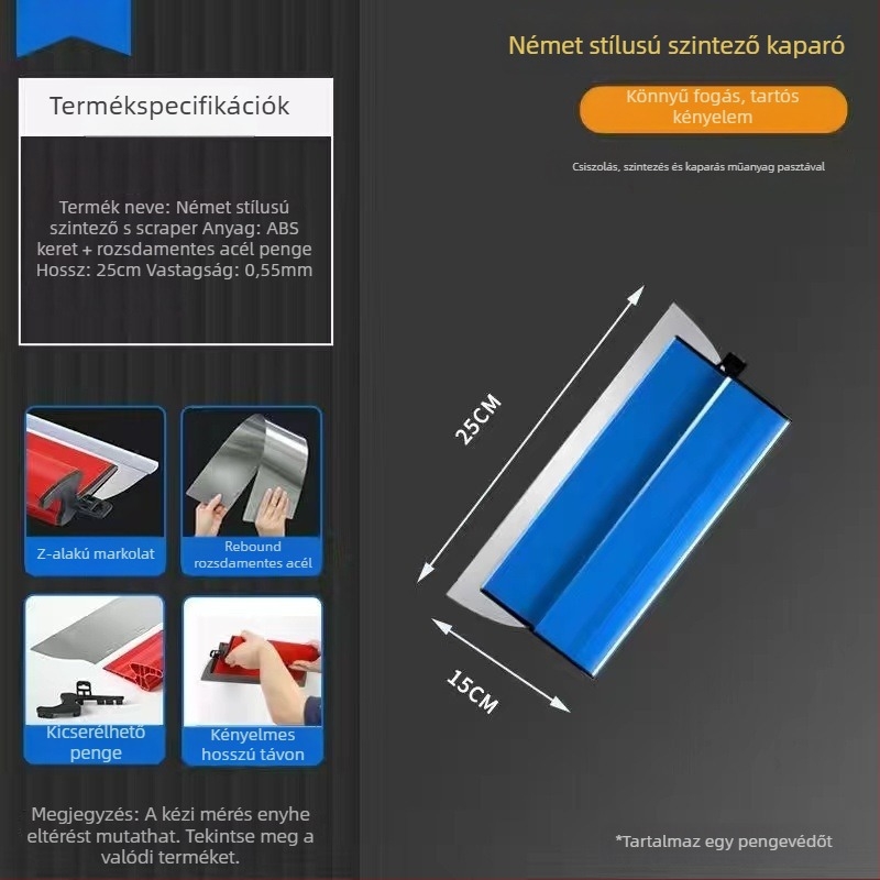 Rozsdamentes acél glettvas, sorozat Stainless steel putty internet celebrity scraper, modell Stainless steel putty internet celebrity scraper, anyag: rozsdamentes acél