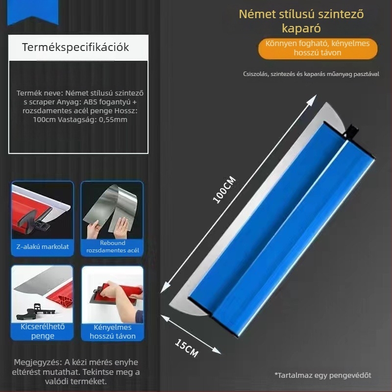 Rozsdamentes acél glettvas, sorozat Stainless steel putty internet celebrity scraper, modell Stainless steel putty internet celebrity scraper, anyag: rozsdamentes acél