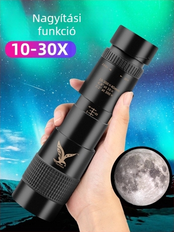 Monokuláris távcső nagy nagyítás, HD kép, éjjellátó, gumírozott ütésálló kivitel, modell 985