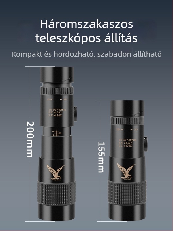 Monokuláris távcső nagy nagyítás, HD kép, éjjellátó, gumírozott ütésálló kivitel, modell 985