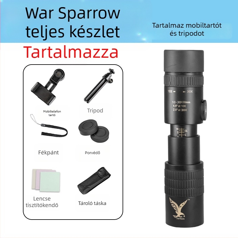 Monokuláris távcső nagy nagyítás, HD kép, éjjellátó, gumírozott ütésálló kivitel, modell 985