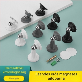 Ajtóstop falra szerelve, ABS + rozsdamentes acél, színes bevonat, modern stílus