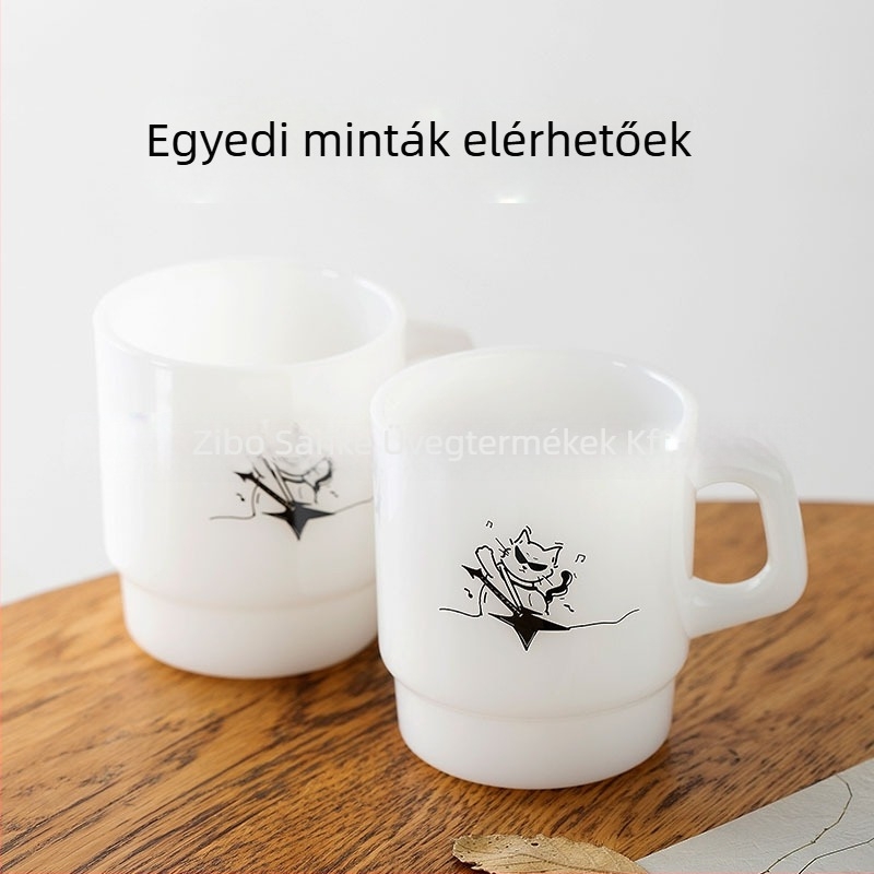 Koreai stílusú hőálló üvegpohár fogantyúval, kézzel készített hengeres forma, 300 g