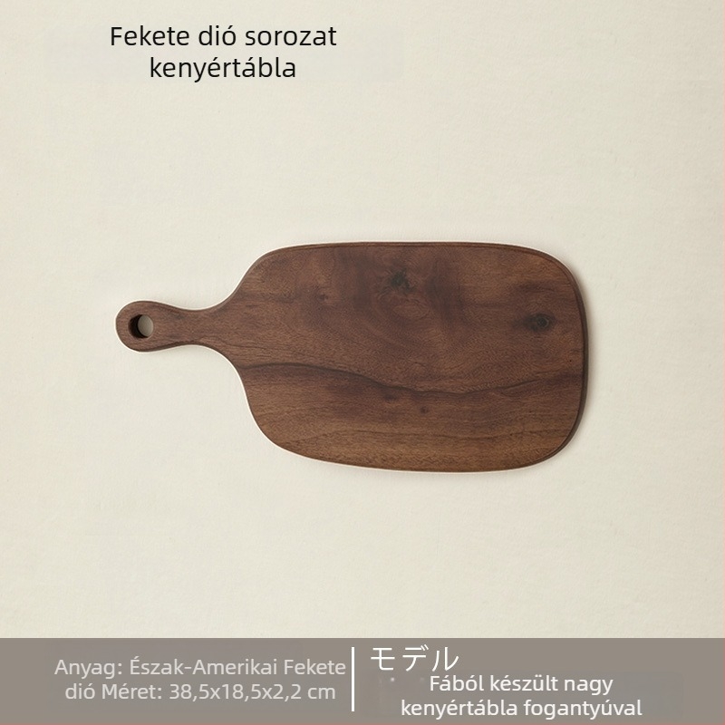 Fából készült vágódeszka, kétoldalas, kis fogantyúval, szokatlan alakú, Thousand Crane Craft márka, egyszerű stílus, otthoni és éttermi használatra