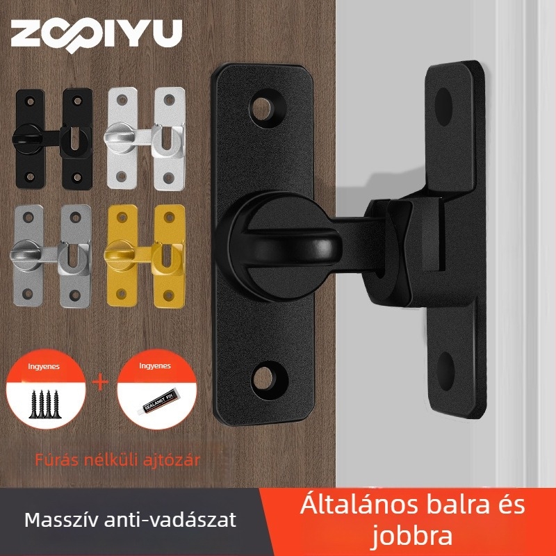 Ajtózár alumíniumötvözetből, típus A retesz, elektroplattált felület, modern minimalista dizájn