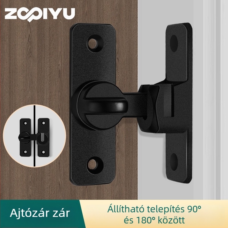 Ajtózár alumíniumötvözetből, típus A retesz, elektroplattált felület, modern minimalista dizájn