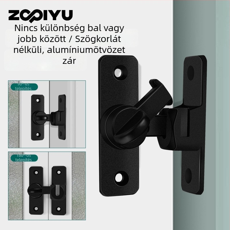 Ajtózár alumíniumötvözetből, típus A retesz, elektroplattált felület, modern minimalista dizájn