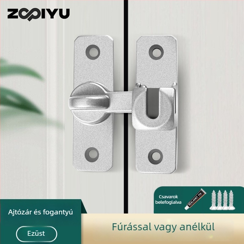 Ajtózár alumíniumötvözetből, típus A retesz, elektroplattált felület, modern minimalista dizájn