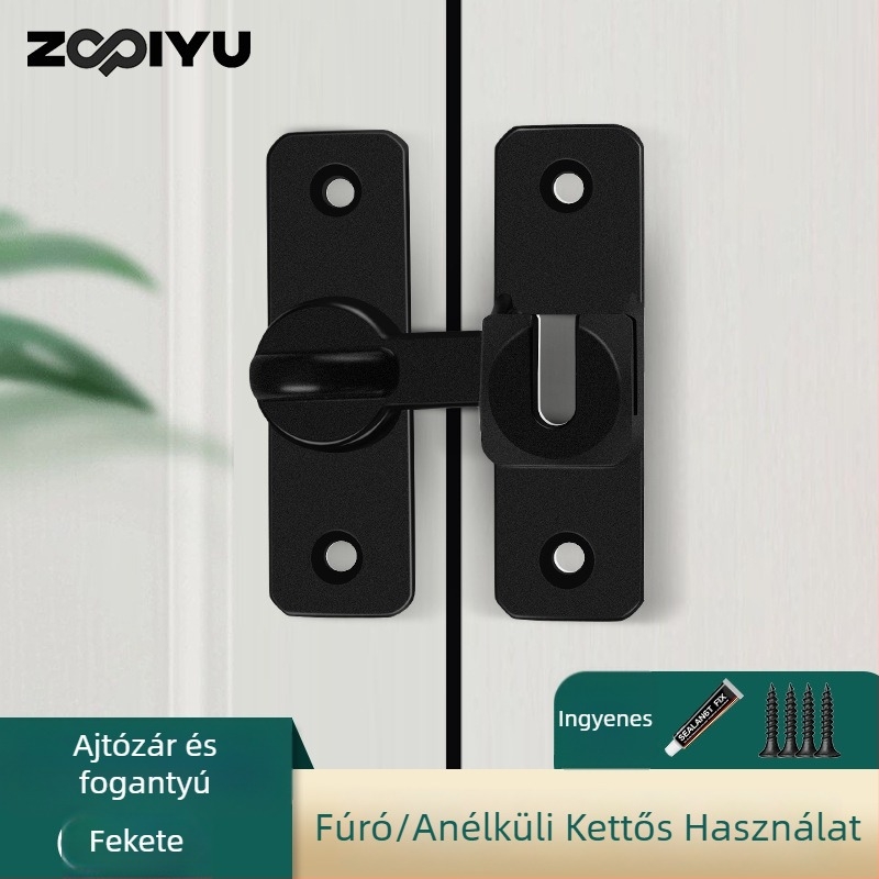 Ajtózár alumíniumötvözetből, típus A retesz, elektroplattált felület, modern minimalista dizájn