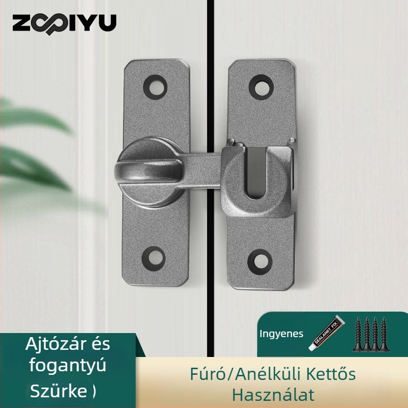 Ajtózár alumíniumötvözetből, típus A retesz, elektroplattált felület, modern minimalista dizájn