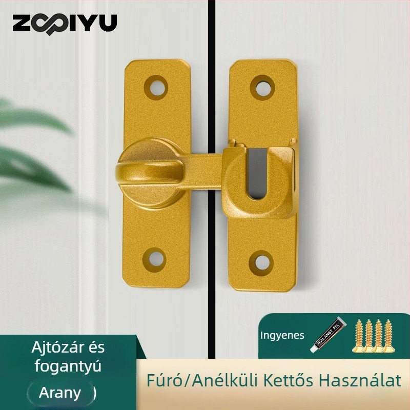 Ajtózár alumíniumötvözetből, típus A retesz, elektroplattált felület, modern minimalista dizájn