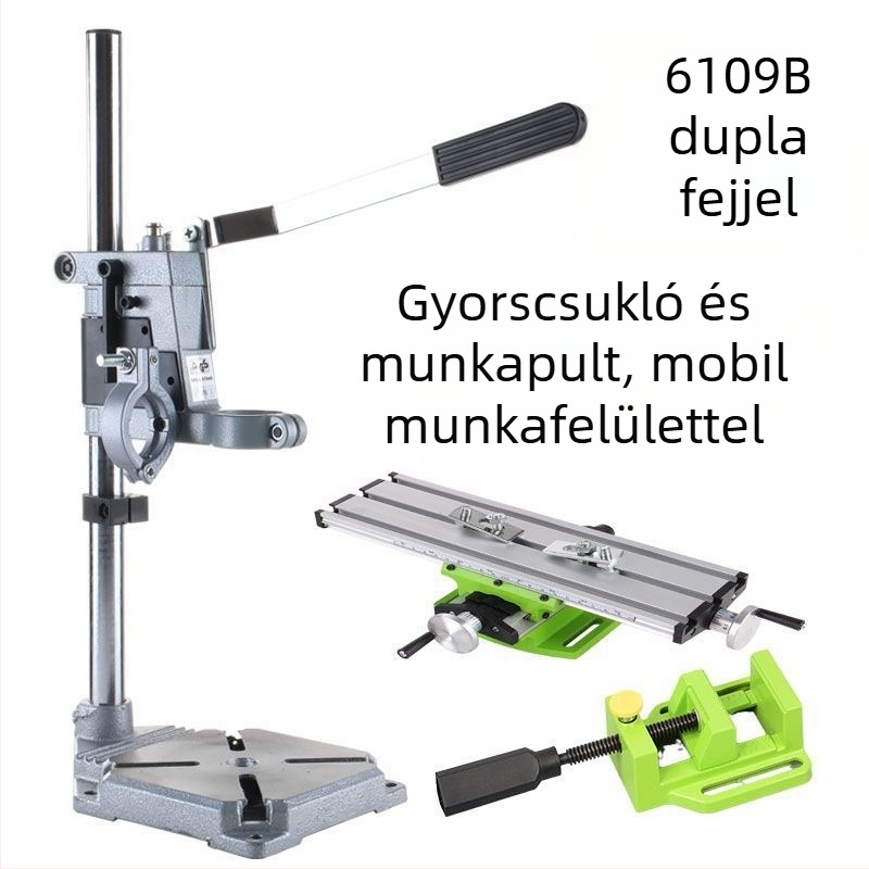 Unique mikroasztali fúró univerzális tartóval, elektromos átalakítással (220V, alumínium tokozás)