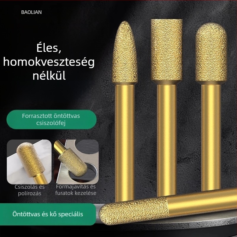 Diamant csiszolófej, emery csiszolófej, egyenes csiszolófej, alkalmas kőre, márványra és csempére