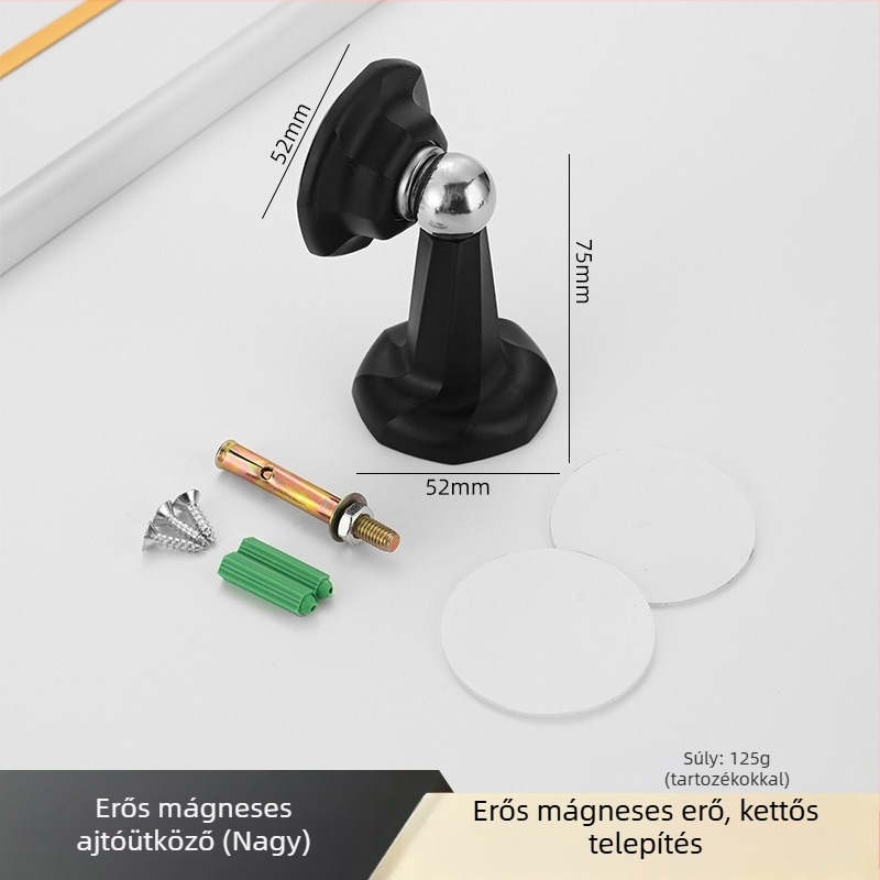Erős mágneses, csendes ajtóstopper fúrás nélkül, felső szereléshez, hálószoba faajtóihoz és fürdőszoba üvegajtókhoz