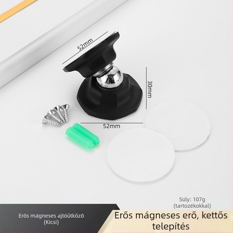 Erős mágneses, csendes ajtóstopper fúrás nélkül, felső szereléshez, hálószoba faajtóihoz és fürdőszoba üvegajtókhoz