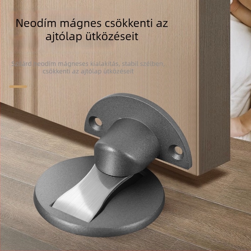 Ajtó hardver kiegészítő - fúrás nélküli mágneses talajszívás, állítható erős mágnes, csendes ütközésgátló ajtózár, modell 822/821, kézi működtetés