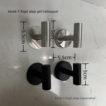 Falra szerelt rozsdamentes acél kabátakasztó, egyetlen kampó, fürdőszoba és előszoba, stílus Light Luxury, súly 0.1 kg, felületkezelés: csiszolt felület és lakkozás