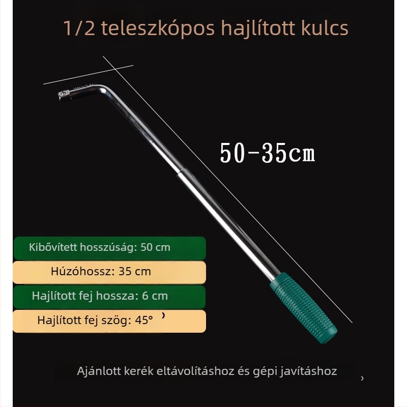Dugókulcs hosszabbító rúd, 24 hüvelyk, 1/2-es hajtás, autójavításra