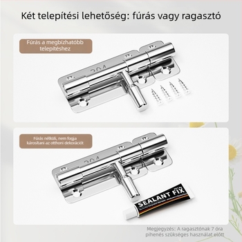304 rozsdamentes acél ajtózár fa ajtókhoz és ablakokhoz, felületre szerelt, balra és jobbra