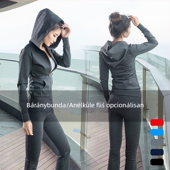 Két részes pamut sportos szett, egyszínű, hosszú ujjú, Feifei sleeve