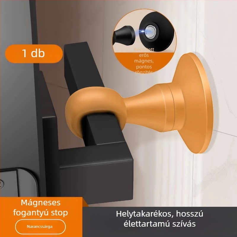 Szilikon mágneses ajtóstop, falra szerelhető, csendes ütéscsillapító párna