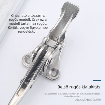 Patkó alakú ajtóstop a hálószoba ajtajához – földre szerelt, kézi működtetés, cinköntvözet és műanyag, elektroplatinált felület