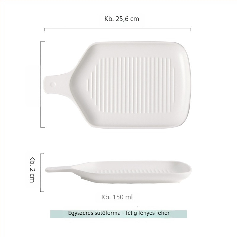 Porcelán étkezési tányér, szabálytalan formájú, modern minimalista stílus, mikróban használható, Yehua ceramics
